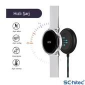 ScHitec Samsung Watch 4/Watch 5/ Watch 6 Uyumlu UsbA Çıkışlı Fast Wireless Charge Hızlı Kablosuz Akıllı Saat Şarj Cihazı - 4