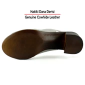 Erkan Saçmacı Emilia Vizon Hakiki Deri Arkası Açık Lastik Bantlı Kalın Topuklu Rahat Günlük Sandalet - 5