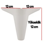 Mobilya Kanepe Sehpa Puf Koltuk Ayağı 12 cm Beyaz Baza Ayak thumbnail 5
