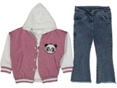 COOL PANDA DETAYLI COLLAGE HIRKALI KIZ TAKIM - 1