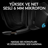 Logitech G G935 Kablosuz 7.1 Surround LIGHTSYNC Oyuncu Kulaklığı, PRO-G 50 mm Sürücüler, DTS Headphone:X 2.0, 12 Saat Pil Ömrü, 6 mm Katlanabilir LED Mikrofon, Siyah - 4