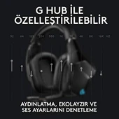 Logitech G G935 Kablosuz 7.1 Surround LIGHTSYNC Oyuncu Kulaklığı, PRO-G 50 mm Sürücüler, DTS Headphone:X 2.0, 12 Saat Pil Ömrü, 6 mm Katlanabilir LED Mikrofon, Siyah - 6