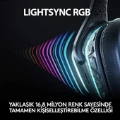 Logitech G G935 Kablosuz 7.1 Surround LIGHTSYNC Oyuncu Kulaklığı, PRO-G 50 mm Sürücüler, DTS Headphone:X 2.0, 12 Saat Pil Ömrü, 6 mm Katlanabilir LED Mikrofon, Siyah - 3