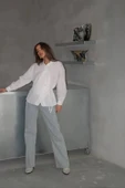 Jasmin Beyaz Yandan Bağlamalı Trend Gömlek JASMIN-1453 - 1