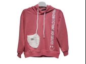 TRİKO CEPLİ KAPÜŞONLU KIZ SWEATSHIRT - 2