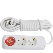 3'lü 5m Uzatma Kablosu Yüksek Kalite Elektrik Kablosu Topraklı Priz - 2