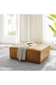 Lüx Suni Deri Kare Puf Taba 80*80cm - 1