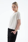 FASHION FRIENDS KADIN DÖKÜMLÜ CROP BLUZ 25Y0512K1 - 2