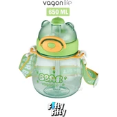 VAGONLİFE 650 ML PİPETLİ BOYUN ASKILI SU MATARASI Yeşil - 2