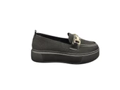 Ventes 3461001Z 4 cm Kalın Taban Taş Toka Detaylı Günlük Kadın Triko Loafer Ayakkabı - 1