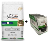 Felicia Tavuklu Yetişkin Kedi Maması 2 kg + 12 Adet Felicia Tavuklu Yaş Mama 85 Gr - 1