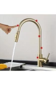 Smart Dokunmatik Fotoselli Mutfak Evye Bataryası Mat Gold Spiralli Fiskiyeli Mutfak Bataryası - 2