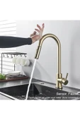 Smart Dokunmatik Fotoselli Mutfak Evye Bataryası Mat Gold Spiralli Fiskiyeli Mutfak Bataryası - 1