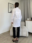 Düğme Detaylı Poplin Gömlek 6014-Beyaz - 5