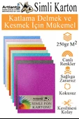 Simli Karton A4 20x30 cm 10 Renk 1 Paket 10 lu Simli Karton Parıltılı Kağıt Anasınıfı Kreş Etkinlik Proje Dekoratif - 3