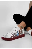 Kadın Vegan Deri Beyaz Sneakers - Magic In The Air Tasarım - 1