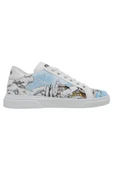 Kadın Vegan Deri Beyaz Sneakers - Lago Di Como Tasarım - 4