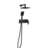 NEWARC SİLVER YATAY ANKASTRE BANYO BATARYA SETİ (SİYAH) - 1