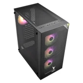 VENTO VG3400S PSU YOK 4x12CM RGB FAN ATX MESHED PANEL 2xUSB2.0/1xUSB3.0 SIYAH GAMING KASA - 3