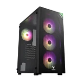 VENTO VG3400S PSU YOK 4x12CM RGB FAN ATX MESHED PANEL 2xUSB2.0/1xUSB3.0 SIYAH GAMING KASA - 1
