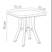 Omnipazar MT-GF235 Prima Isola Plastik Kare Bahçe Balkon Masa 70x70 cm - 5