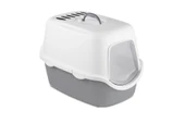 Stefanplast Cathy Filtreli Kapalı Kedi Tuvaleti Beyaz/Gri 56x40x40 Cm - 1