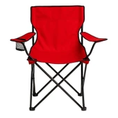 Katlanır Kamp Piknik Sandalyesi - Bardaklıklı - (DY.001) - Kırmızı - Taşıma Çantalı - 8