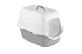 Stefanplast Cathy Kapalı Kedi Tuvaleti Beyaz/Gri 56x40x40 Cm - 1