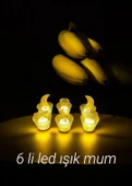 Dekoratif led mum - 3 model 6 lı led ışık mumluk aksesuar - 2