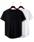 2'li Erkek Oval Kesim Basic Fit Pis Yaka Salaş T-shirt - 2