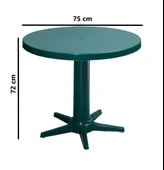 Omnipazar MT-GF205 Prima Rose Plastik Yuvarlak Bahçe Balkon Masa Ø75 cm - 4