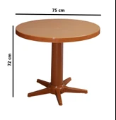 Omnipazar MT-GF205 Prima Rose Plastik Yuvarlak Bahçe Balkon Masa Ø75 cm - 6