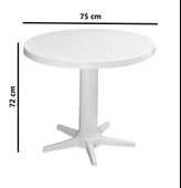 Omnipazar MT-GF205 Prima Rose Plastik Yuvarlak Bahçe Balkon Masa Ø75 cm - 2