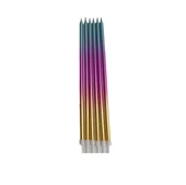 PASTA MUMU METALİK HOLOGRAMLI 6'LI (SARI PEMBE MAVİ) 19CM - 1