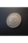 Escoines Koleksiyon 39963680e8b8eebe77 Almanya 50 pfennig (1987-G) Çil-Nadir çıkar Eski madeni para. - 3