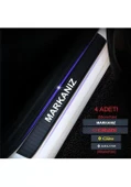 Chery Kimo İçin ÖZEL uyumlu  Oto Kapı eşikleri Sticker Karbon 4 Adet - 1