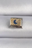 316L Çelik Gümüş Renk Gold Hilal İşlemeli Nomination Charm - TJ-BC1017 - 1