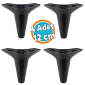 Mobilya Kanepe Koltuk Tv Ünitesi Baza Yükseltici Ayağı Ayakları 12 Cm Siyah Ayak 4 Adet thumbnail 1