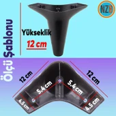 Mobilya Kanepe Koltuk Tv Ünitesi Baza Yükseltici Ayağı Ayakları 12 Cm Siyah Ayak 4 Adet thumbnail 2