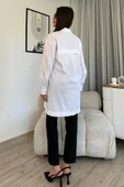 Düğme Detaylı Poplin Gömlek 6014-Beyaz - 5