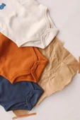 3lü Nakışlı Çıt Çıtlı Uzun Kollu Body Zıbın Set Model 4 - 9