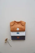 3lü Nakışlı Çıt Çıtlı Kısa Kollu Body Zıbın Model 4 - 8
