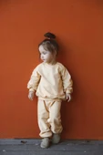 Pastel Sarı Sırt Baskılı Mevsimlik Eşofman Takımı - 5