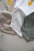 3lü Nakışlı Çıtçıtlı Kısa Kollu Body Zıbın Model 3 - 6