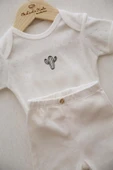 Kaktüs Nakışlı Body Tayt Set - 2