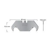 İthal Kancalı Rötuş Bıçak Yedeği Kesme Boynuz Bıçak Maket Bıçağı 10'lu Paket 18.8x51.5x0,61mm - 2