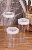 Lengo 3’lü 1200-1600-2000 ml Mühürlü Vakumlu Borosilikat Cam Erzak Saklama Kavanozu - 7