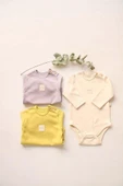 3lü Basic Çıt Çıtlı Uzun Kollu Body Zıbın Set Model 5 - 4