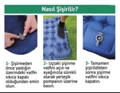 Şişme Outdoor Ultra Hafif Çift Kişilik Kamp Yatağı (Kendinden pompalı)  -Gri - 3