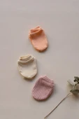 3lü Lila-Turuncu-Krem Yenidoğan Eldiven Set - 4
